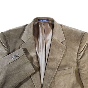Alan Flusser Blazer Men's 44L Brown Corduroy 2 Button Cotton Sport Coat Jacket